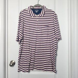 NWT Amazon Essentials Men's Polo with pocket - XL Red/Blue Striped